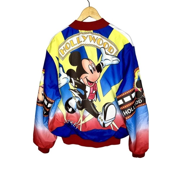 Vintage Graphic Disney Mickey Hollywood Studios Chalk Line Bomber Jacket Large